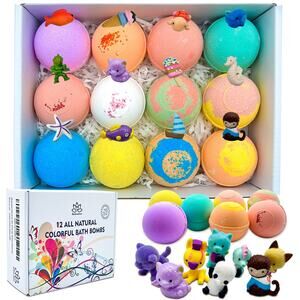 12 Bath Bombs for Kids with Surprise Toys Inside